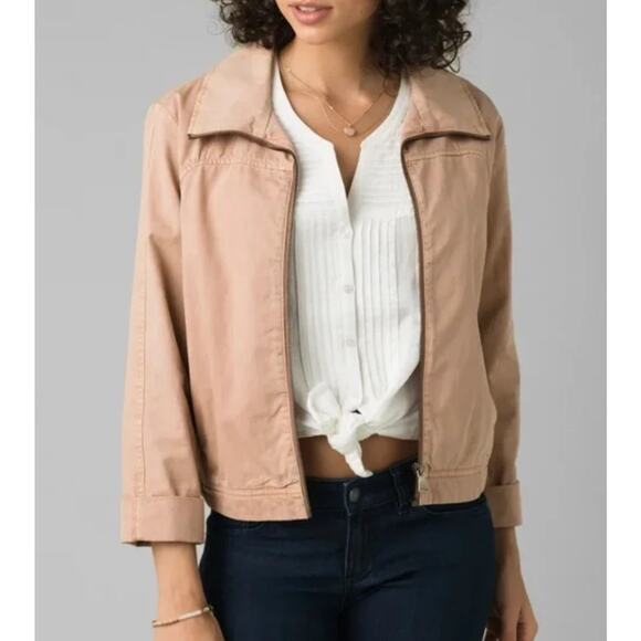 prAna Lookout Jacket | Champagne | Women’s Medium NWT | Organic Cotton & Hemp - Picture 1 of 13